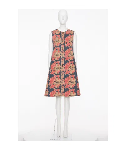 VALENTINO VALENTINO ALL-OVER PATTERNED CREWNECK DRESS
