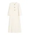 Valentino Virgin Wool-silk Midi Dress In White