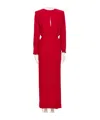 Valentino Donna Long Sleeve Blouson Silk Cady Couture Dress In Red