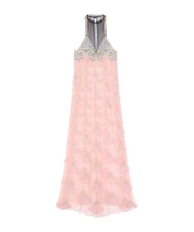 Valentino Round Neck Sleeveless Dress In Pink