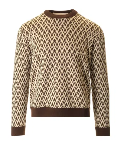 VALENTINO VALENTINO TOUTE LA V JACQUARD CREWNECK JUMPER
