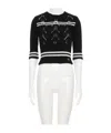 Valentino Wool Sweater With Open Knit Motif In White
