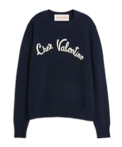 VALENTINO VALENTINO CHEZ VALENTINO EMBROIDERED CREWNECK JUMPER