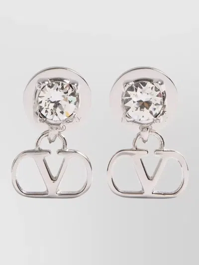 Valentino Garavani Valentino Vlogo Signature Swarovski Earrings In Transparent