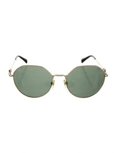Pre-owned Valentino Round Tinted Sunglasses In Brown
