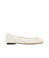 Valentino Round Toe Ballet Shoes In White