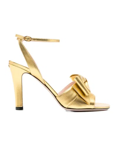 VALENTINO GARAVANI 100MM BOW-EMBELLISHED ANKLE-STRAP SANDALS