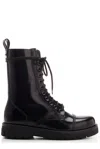 Valentino Sturdy Cap Toe High-top Boots In Black