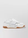 Valentino Round Toe Leather Sneakers With Perforated Detailing In White