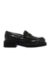 Valentino Black Leather Loafers In Black