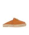 Valentino Round Toe Espadrille Sole Mule In Brown