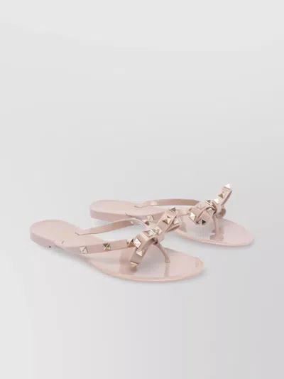 Valentino Garavani Round Toe Pvc Sandals Studs