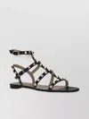 Valentino Rockstud Caged Leather Ankle Strap Sandal In Black