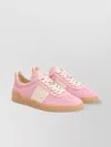 Valentino Garavani Round Toe Suede Sneakers With Stud Detail In Pink