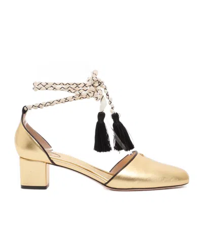 Valentino Garavani Round-toed High Heels In Gold