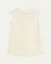 Valentino Sleeveless Silk Top Without In Ivory