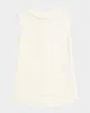 Valentino Sleeveless Silk Top Without In Ivory