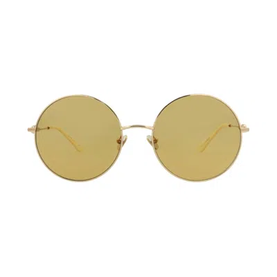 Pre-owned Valentino Round-frame Metal Sunglasses 'gold/amber' | Men's Size Onesize