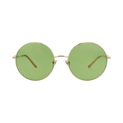 Pre-owned Valentino Round-frame Metal Sunglasses 'gold/green' | Men's Size Onesize