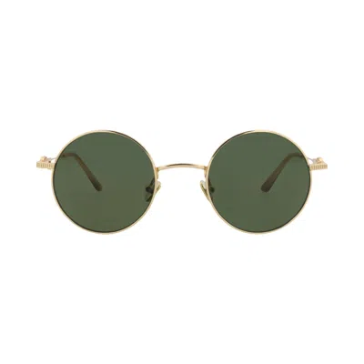 Pre-owned Valentino Round-frame Metal Sunglasses 'gold/green' | Men's Size Onesize