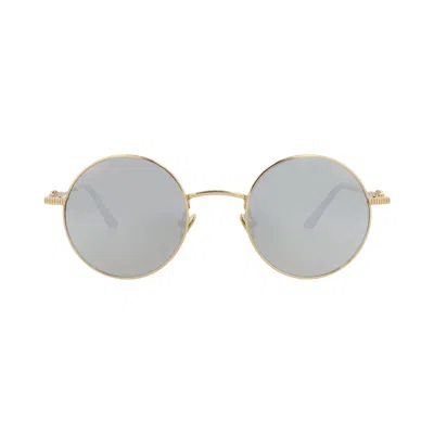 Pre-owned Valentino Round-frame Metal Sunglasses 'gold/silver' | Men's Size Onesize