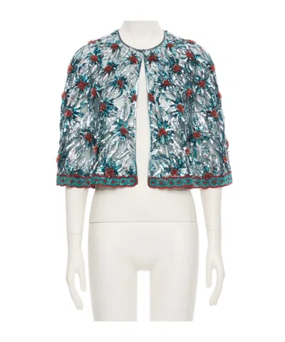 Valentino Round-neck Shawl In White
