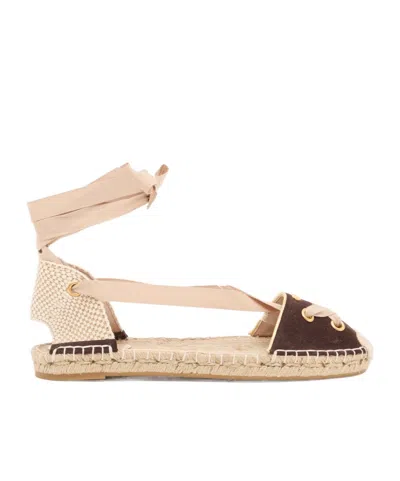 Valentino Garavani Round-toe Flat Sandals In Brown