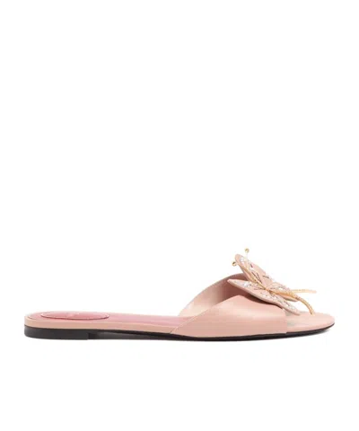 Valentino Garavani Round-toe Flat Sandals In Pink
