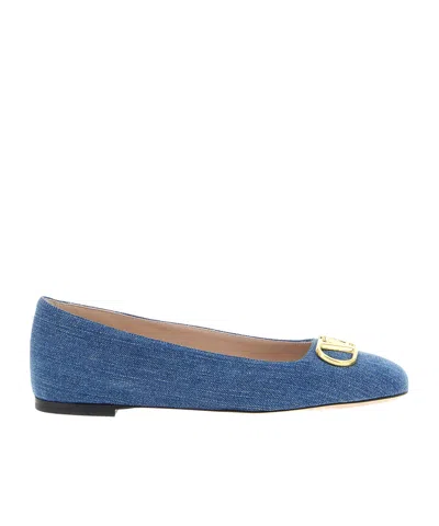 Valentino Garavani Round-toe Flat Shoes In Blue