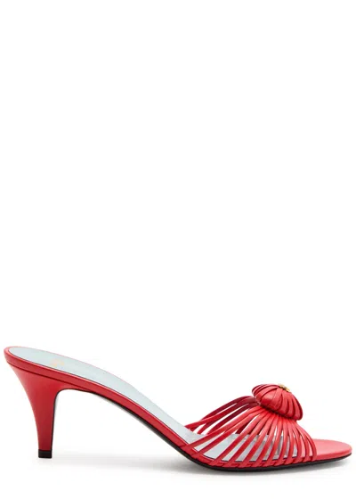 Valentino Garavani Valentino Royal 65 Leather Mules In Red