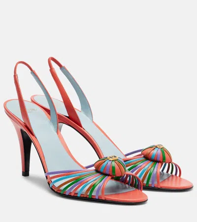 Valentino Garavani Royal 85 Leather Slingback Sandals In Multi