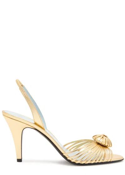 Valentino Garavani Valentino Royal 85 Metallic Leather Slingback Pumps