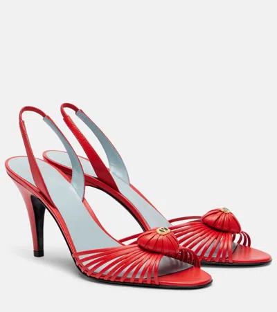 VALENTINO GARAVANI ROYAL 90 LEATHER SLINGBACK SANDALS