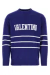 Valentino Garavani Man Sweater Blue Size L Virgin Wool In Royal Blue