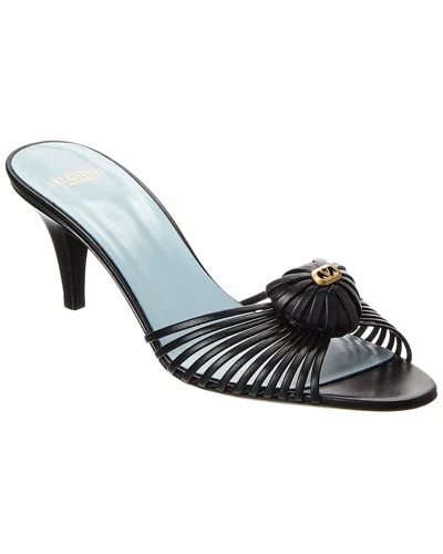 Valentino Garavani Valentino Royal Heart 65 Leather Sandal In Black