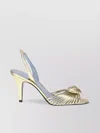 Valentino Royal Heart 65 Leather Slingback Sandal In Gold