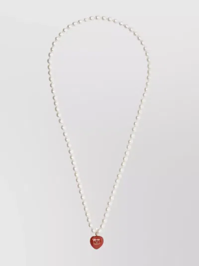 VALENTINO GARAVANI ROYAL HEART NECKLACE PEARL BEADS