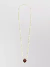 Valentino Royal Heart Necklace With Gold Detail And Pearl Beads