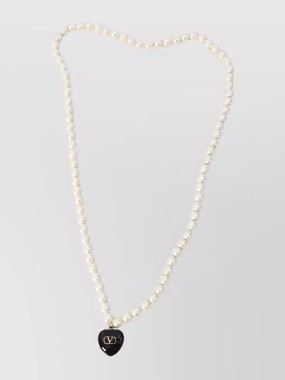Valentino Garavani Royal Heart Pearl Pendant Necklace