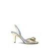 Valentino Royal Heart 85 Leather Slingback Sandal In Nude
