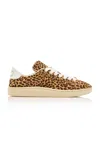 Valentino Royco Leopard Calf Hair Low-top Sneakers In Brown