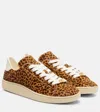 Valentino Royco Leopard Calf Hair Low-top Sneakers In Brown