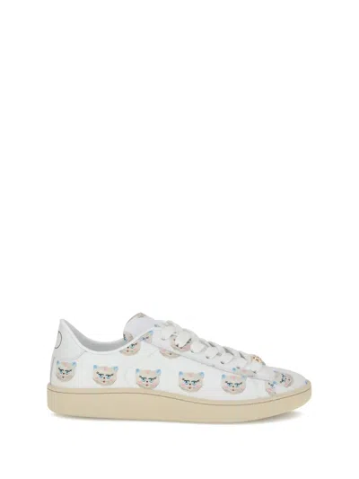Valentino Garavani Royco Vlogo Cat-print Leather Sneakers In White