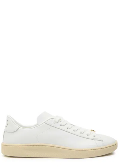 Valentino Garavani Valentino Royco Leather Sneakers In White And Green