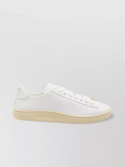 Valentino Garavani Royco Low-top Leather Sneakers With Italian Sizing In White