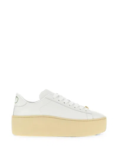 Valentino Garavani Leather Platform Sneaker In White