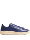 Valentino Royco Leather Sneakers With Rubber Sole In Blue
