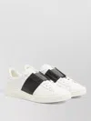 Valentino Garavani Minimalist Leather Sneakers With Contrasting Stripe Detail And Vlogo Signature In White