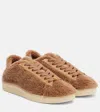 Valentino Vlogo Signature Shearling Sneaker In Nude