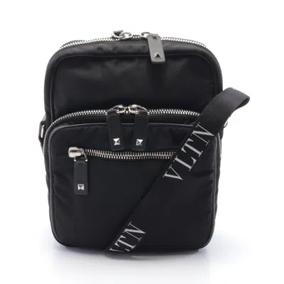 Valentino Garavani Rpy 0no Crossbody Shoulder Bag Nylon Leather In Black